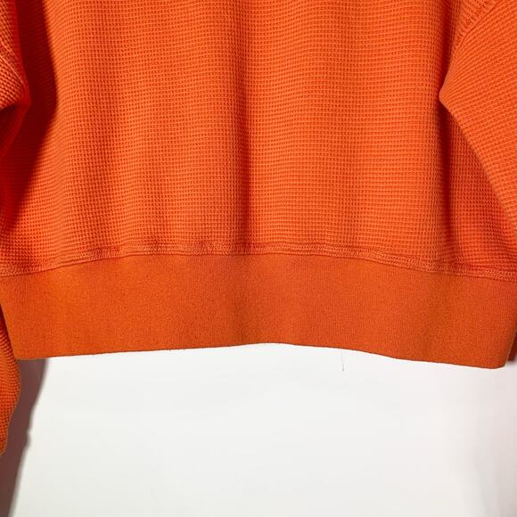 Fabletics Lizzie Half Zip Hoodie Women’s M Orange Waffle Knit Pullover - Picture 8 of 16